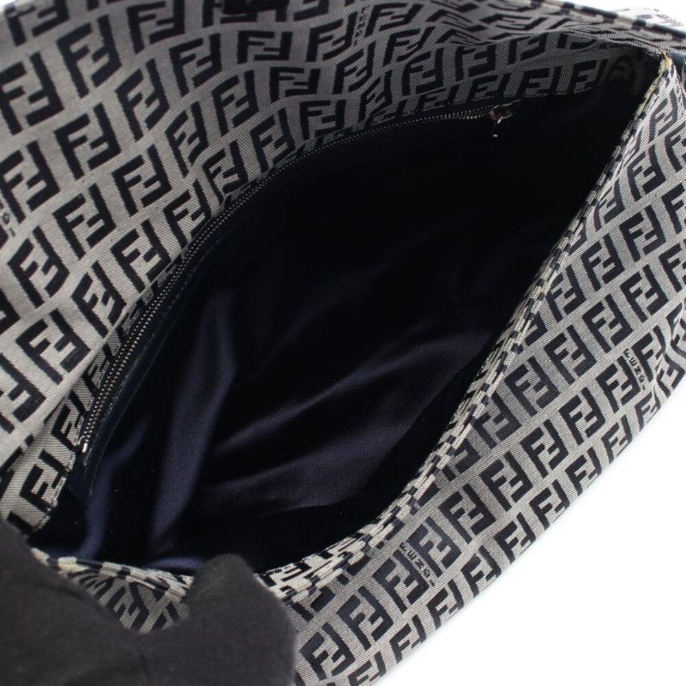 Fendi Zucchino Canvas Leather Shoulder Bag - Picture 7 of 9